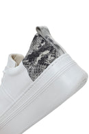Kadın Beyaz Kalın Tabanlı Bağcıklı Deri Sneaker | Derimod Kadın Beyaz Kalın Tabanlı Bağcıklı Deri Sneaker | Derimod