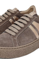 Kadın Vizon Bağcıklı Kalın Tabanlı Süet Deri Sneaker | Derimod Kadın Vizon Bağcıklı Kalın Tabanlı Süet Deri Sneaker | Derimod