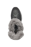 Geox Women's Gray D Spherica Active X2 Shearling Waterproof Leather Boots | Derimod Geox Women's Gray D Spherica Active X2 Shearling Waterproof Leather Boots | Derimod