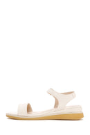 Women's Ecru Comfort Sandals | Derimod Women's Ecru Comfort Sandals | Derimod