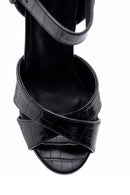 Kadın Kroko Desenli Topuklu Ayakkabı | Derimod Kadın Kroko Desenli Topuklu Ayakkabı | Derimod