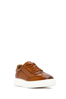 Men's Tan Thick Sole Lace Up Leather Sneaker | Derimod Men's Tan Thick Sole Lace Up Leather Sneaker | Derimod