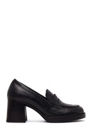 Kadın Siyah Kalın Topuklu Deri Maskülen Loafer | Derimod Kadın Siyah Kalın Topuklu Deri Maskülen Loafer | Derimod