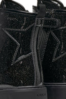 Geox Kız Çocuk Siyah Casey Simli Bağcıklı Deri Postal Bot | Derimod Geox Kız Çocuk Siyah Casey Simli Bağcıklı Deri Postal Bot | Derimod