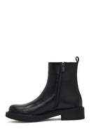 Woman Black Zip Closure Leather Boots | Derimod Woman Black Zip Closure Leather Boots | Derimod