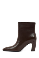 Women's Brown Thick Heeled Leather Boots | Derimod Women's Brown Thick Heeled Leather Boots | Derimod