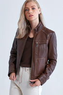 Zoey Kadın Deri Ceket | Derimod Zoey Kadın Deri Ceket | Derimod