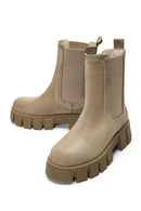 Women's Beige Suede Leather Chelsea Boots | Derimod Women's Beige Suede Leather Chelsea Boots | Derimod