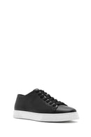 Erkek Siyah Bağcıklı Deri Sneaker | Derimod Erkek Siyah Bağcıklı Deri Sneaker | Derimod