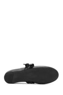 Women's Black Belted Leather Ballerina | Derimod Women's Black Belted Leather Ballerina | Derimod