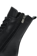 Women's Black Zippered Leather Boots | Derimod Women's Black Zippered Leather Boots | Derimod