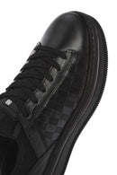 Erkek Siyah Bağcıklı Kalın Tabanlı Deri Sneaker | Derimod Erkek Siyah Bağcıklı Kalın Tabanlı Deri Sneaker | Derimod