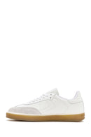 Men's White Lace-up Leather Sneaker | Derimod Men's White Lace-up Leather Sneaker | Derimod