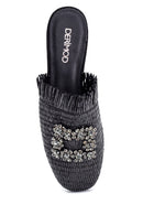Women's Stone Detailed Straw Slippers | Derimod Women's Stone Detailed Straw Slippers | Derimod