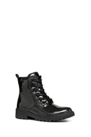 Geox Kız Çocuk Siyah Casey Simli Bağcıklı Deri Postal Bot | Derimod Geox Kız Çocuk Siyah Casey Simli Bağcıklı Deri Postal Bot | Derimod