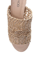 Women's Straw Heeled Slippers | Derimod Women's Straw Heeled Slippers | Derimod