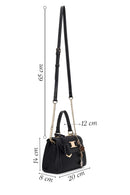 Woman Black Long-Strap Charmed Mini Shoulder Bag | Derimod Woman Black Long-Strap Charmed Mini Shoulder Bag | Derimod