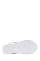 Kadın Beyaz Bantlı Deri Comfort Sandalet | Derimod Kadın Beyaz Bantlı Deri Comfort Sandalet | Derimod