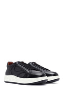 Erkek Siyah Bağcıklı Deri Sneaker | Derimod Erkek Siyah Bağcıklı Deri Sneaker | Derimod