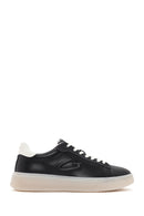 Alberto Guardiani Men's Black New Era Lace-Up Leather Sneakers | Derimod Alberto Guardiani Men's Black New Era Lace-Up Leather Sneakers | Derimod