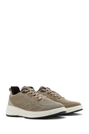 Men's Beige Lace-Up Thick-Sole Sneakers | Derimod Men's Beige Lace-Up Thick-Sole Sneakers | Derimod