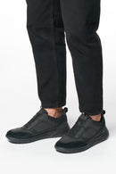 Geox Men's Black Portello Sneakers | Derimod Geox Men's Black Portello Sneakers | Derimod