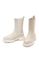 Women's Cream Chelsea Boots | Derimod Women's Cream Chelsea Boots | Derimod