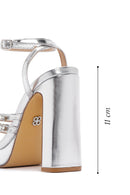 Kadın Gümüş Taşlı Yüksek Topuklu Sandalet | Derimod