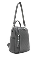 Women's Gray Long Strap Printed Backpack | Derimod Women's Gray Long Strap Printed Backpack | Derimod