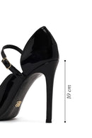 Woman Black Buckled High Thin-Heeled Patent Leather Leather Shoes | Derimod Woman Black Buckled High Thin-Heeled Patent Leather Leather Shoes | Derimod