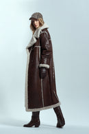 Colorado Women's Brown Double Breasted Teddy Coat | Derimod Colorado Women's Brown Double Breasted Teddy Coat | Derimod