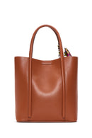 Women's Camel Long Strap Shoulder Bag with Accessory Detail | Derimod Women's Camel Long Strap Shoulder Bag with Accessory Detail | Derimod
