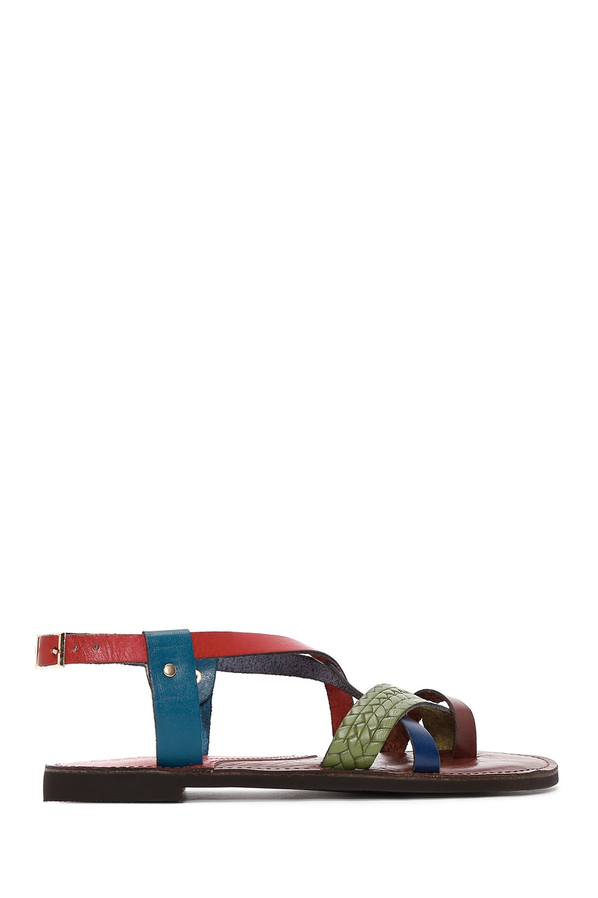 Kadın Çok Renkli Deri Düz Bodrum Sandalet 23SFD332018 | Derimod