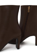 Woman Brown Zip Closure Heeled Boots | Derimod Woman Brown Zip Closure Heeled Boots | Derimod