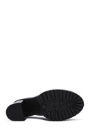 Kadın Siyah Rugan Deri Topuklu Loafer | Derimod Kadın Siyah Rugan Deri Topuklu Loafer | Derimod