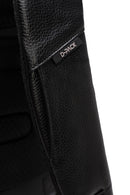 D-Pack Unisex Black Technological Leather Backpack | Derimod D-Pack Unisex Black Technological Leather Backpack | Derimod