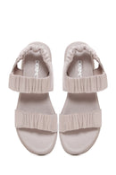 Kadın Vizon Deri Comfort Sandalet | Derimod Kadın Vizon Deri Comfort Sandalet | Derimod