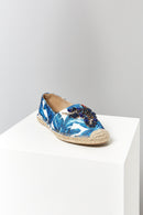 Embroidered Blue Women's Espadrilles | Derimod Embroidered Blue Women's Espadrilles | Derimod