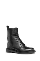Geox Women's Black Serilda Lace-Up Leather Boots | Derimod Geox Women's Black Serilda Lace-Up Leather Boots | Derimod