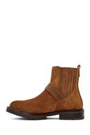 Women's Tan Suede Leather Chelsea Boots | Derimod Women's Tan Suede Leather Chelsea Boots | Derimod