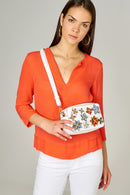 Women's Crossbody Bag with Flower Detail | Derimod Women's Crossbody Bag with Flower Detail | Derimod