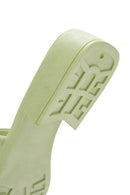 Women's Green Leather Slippers | Derimod Women's Green Leather Slippers | Derimod