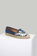 Blue Embroidered Women's Espadrille | Derimod Blue Embroidered Women's Espadrille | Derimod