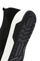 Men's Black Leather Detailed Lace Up Fabric Sneaker | Derimod Men's Black Leather Detailed Lace Up Fabric Sneaker | Derimod