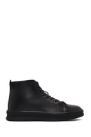 Male Black Lace-Up Zip Closure Leather Sport Boots | Derimod Male Black Lace-Up Zip Closure Leather Sport Boots | Derimod