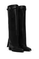 Woman Black Zip Closure Chunky-Heel Boot | Derimod Woman Black Zip Closure Chunky-Heel Boot | Derimod