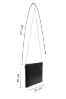 Women's Black Long Chain Strap Metallic Clutch Bag | Derimod Women's Black Long Chain Strap Metallic Clutch Bag | Derimod