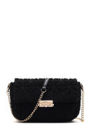 Women's Black Plush Crossbody Bag | Derimod Women's Black Plush Crossbody Bag | Derimod