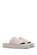 Women's Gray Thick Soled Slippers | Derimod Women's Gray Thick Soled Slippers | Derimod