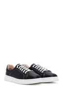 Women's Black Lace-up Leather Sneaker | Derimod Women's Black Lace-up Leather Sneaker | Derimod